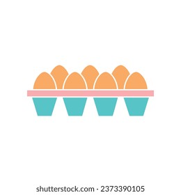 Egg tray Icon. Egg tray Flat Icon Symbol Vector Illustration