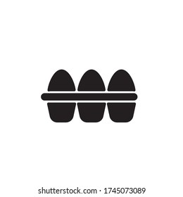 vector de glifo de icono de bandeja de huevo. aislado en fondo blanco