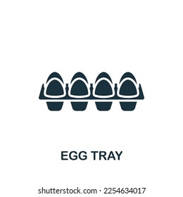 Ei Tray Symbol. Einfarbiges einfaches Schild aus der Kollektion Landwirtschaft. Egg Tray Symbol für Logo, Vorlagen, Webdesign und Infografiken.