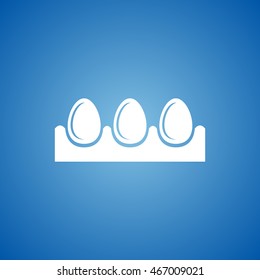 Egg Tray Icon on blue color. 