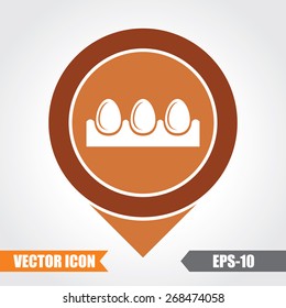 Egg Tray Icon On Map Pointer. Eps.-10.