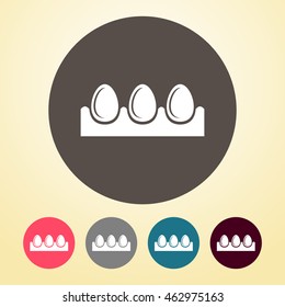 Egg Tray Icon in round shape. 