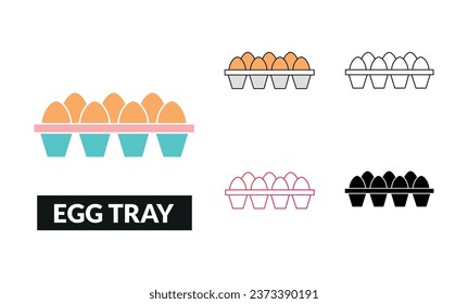 Egg tray Icon Set Vector Illustration