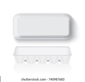 egg tray mock up vector template