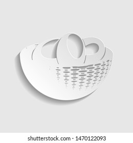 Egg Tray sign. Paper style icon. Illustration.