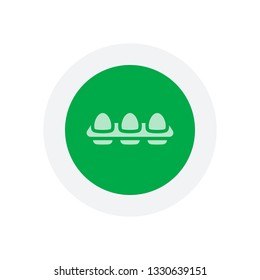 egg tray, simple icon. Icon in colored circle with gray bold border. Web button, modern flat design