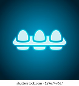 egg tray, simple icon. Neon style. Light decoration icon. Bright electric symbol