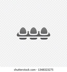 egg tray, simple icon. On grid background