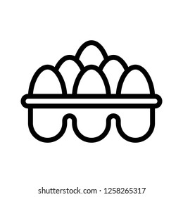 Egg tray vector, grocery store related line design icon