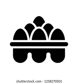 Egg tray vector, grocery store related solid design icon
