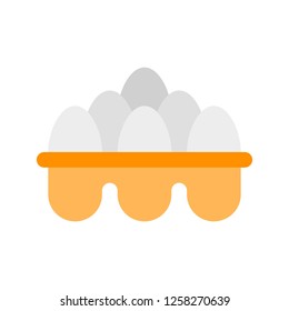 Egg tray vector, grocery store related flat design icon
