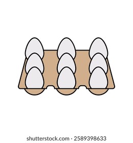 egg trey icon with white background vector stock illustration