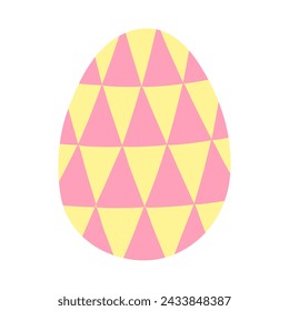 Egg with triangle geometric pattern, Easter holiday design element, vector