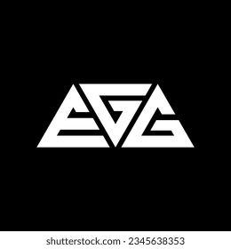 EGG triangle letter logo design with triangle shape. EGG triangle logo design monogram. EGG triangle vector logo template with red color. EGG triangular logo Simple, Elegant, and Luxurious design.