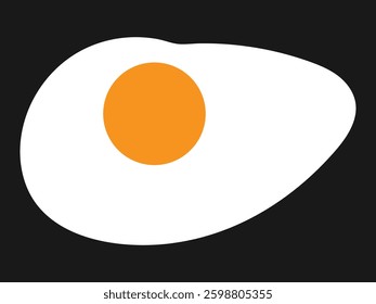 egg try icon. flat style egg fry vector.