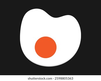 egg try icon. flat style egg fry vector.