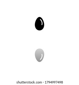 Egg vector. Black symbol on white background. Simple illustration. Flat Vector Icon. Mirror Reflection Shadow. Can be used in logo, web, mobile and UI UX project