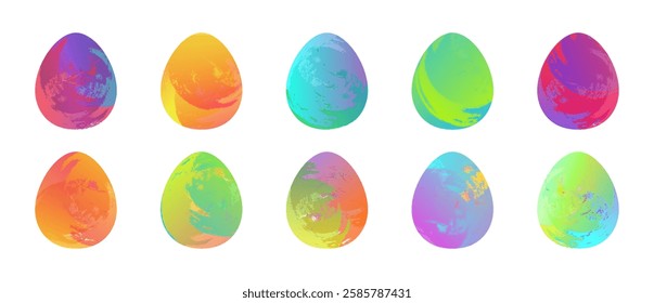 Egg vector collection watercolor hand drawn style