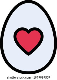 egg vector color line icon