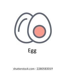Egg  Vector  Fill outline Icons. Simple stock illustration stock