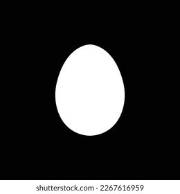 Egg vector icon, balck and white