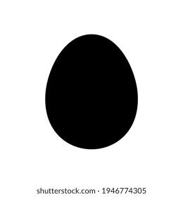 Egg vector icon, black egg silhouette, flat illustration