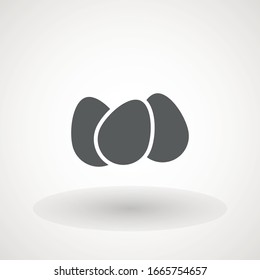 Egg vector icon, breakfast food symbol. Easter Egg Line Icon On Black Background