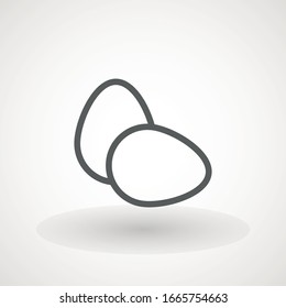 Egg vector icon, breakfast food symbol. Easter Egg Line Icon On Black Background