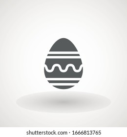 Icono vector del huevo, símbolo de comida del desayuno. Icono De La Línea De Huevo De Pascua En Fondo Negro
