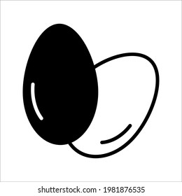 Ei-Vektorsymbol, Symbol für Frühstück. Moderne, einfache flache Vektorgrafik für Webseiten oder mobile App