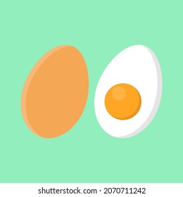 Сhicken egg vector icon. Egg, great design for any purposes. Yellow egg. Fresh healthy food. 