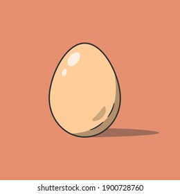 Egg Vector Icon Illustration. Chicken Egg Vector. Flat Cartoon Style Suitable for Web Landing Page, Banner, Flyer, Sticker, Wallpaper, Background