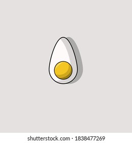 Egg Vector Icon Illustration. Eg and Egg slices of Egg. Food Icon Concept White Isolated. Flat Cartoon Style Suitable for Web Landing Page, Banner, Flyer, Sticker, Card
