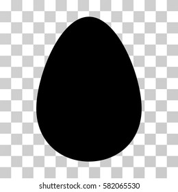 Egg vector icon. Illustration style is flat iconic black symbol on a transparent background.