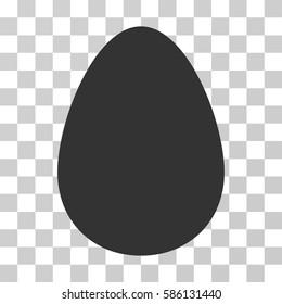 Egg vector icon. Illustration style is flat iconic gray symbol on a transparent background.