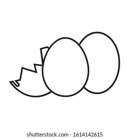 Egg vector icon isolated sketch. Various egg shapes vector icon isolated on white background