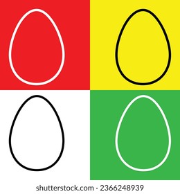 Egg Vector Icon, Lineal style icon, from Agriculture icons collection, isolated on Red, Yellow, White and Green Background.