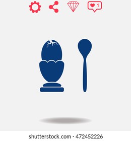 Egg vector icon on grey background.