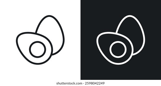 Egg vector icon set in black and white color.