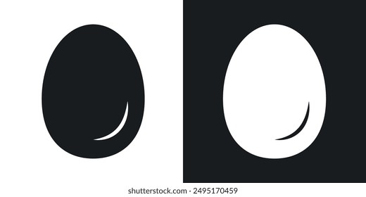 Egg vector icon set in solid style.