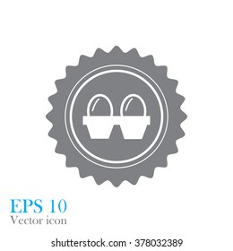 Egg vector icon. Vintage emblem medal.