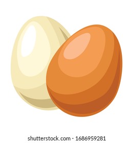 Icono vector de huevo.Icono vectorial de caricatura aislado en huevo de fondo blanco.