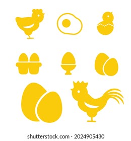 Egg vector icons. Egg food, breakfast egg, animal egg