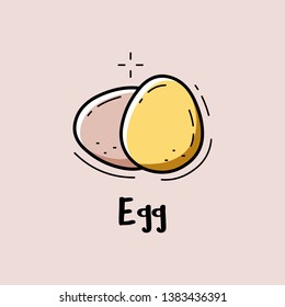 Egg. Vector illustration for cafe decoration.
