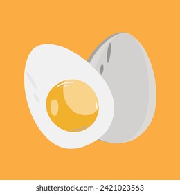 Egg vector illustration, Collection of whole, broken, fried, yolks, eggshells and boiled eggs. Whole and broken white and yellow fresh raw eggs.