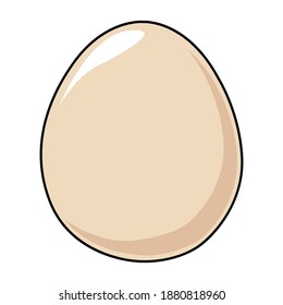 ilustración de vector de huevo, aislado en fondo blanco, vista frontal
