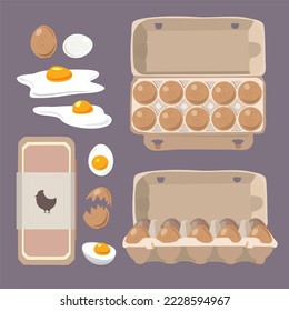 ilustración de vector de huevo, set, alimento 