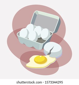 egg vector isolated design, egg illustration on white background.