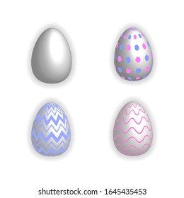 egg vector, set of patterned and colored eggs, illustration of easter eggs