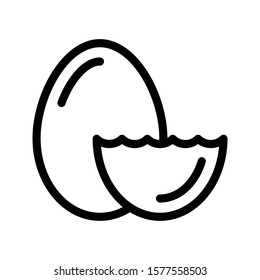 egg vector thin line icon 